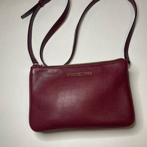 Michael Kors Burgundy Trio Triple Zip Jet Set Crossbody